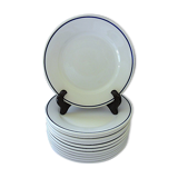 Suite of twelve (12) hotel-grade porcelain table plates