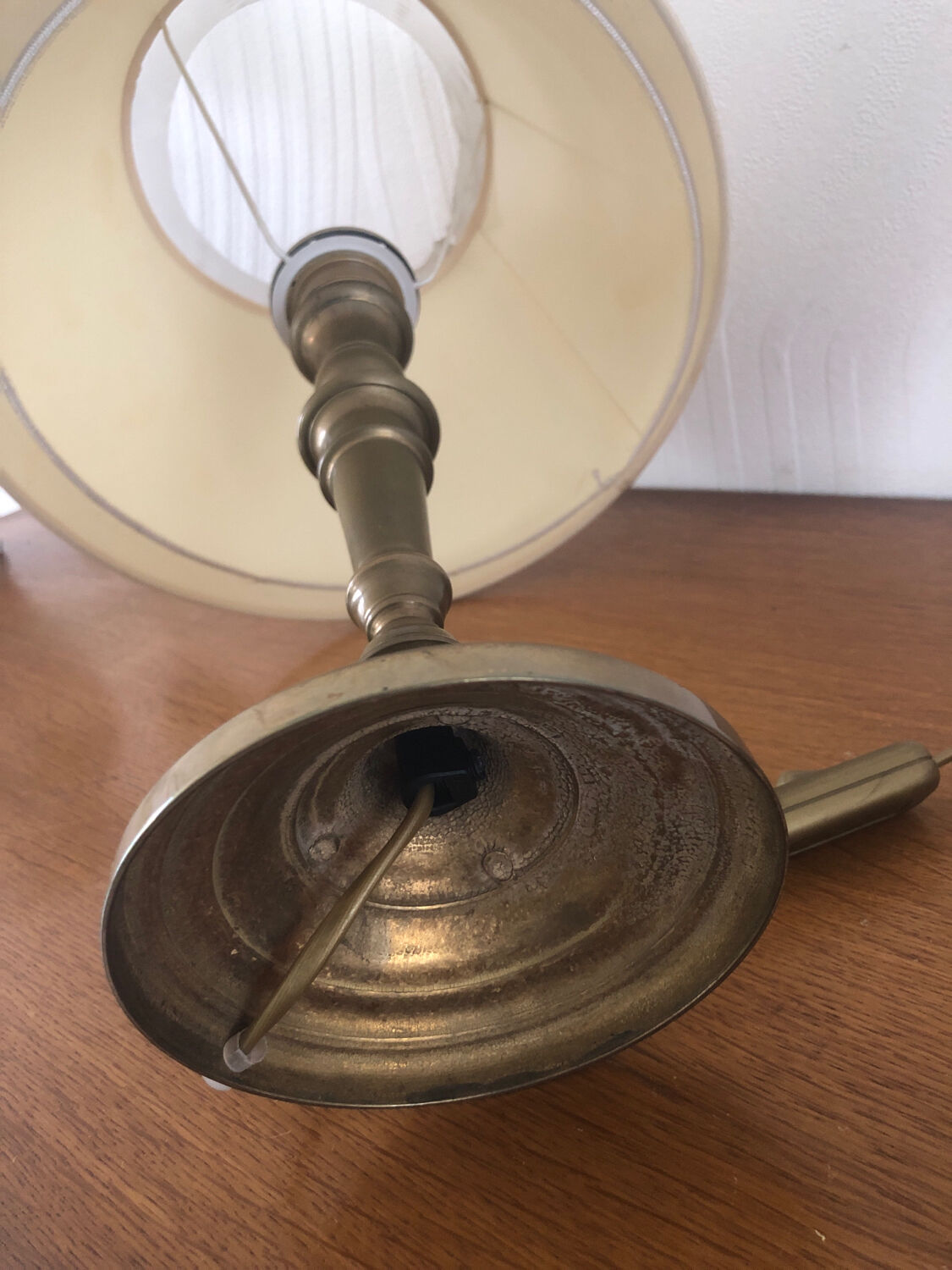 Lampe vintage pied en laiton