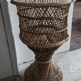 Porte-plante, cache-pot en rotin