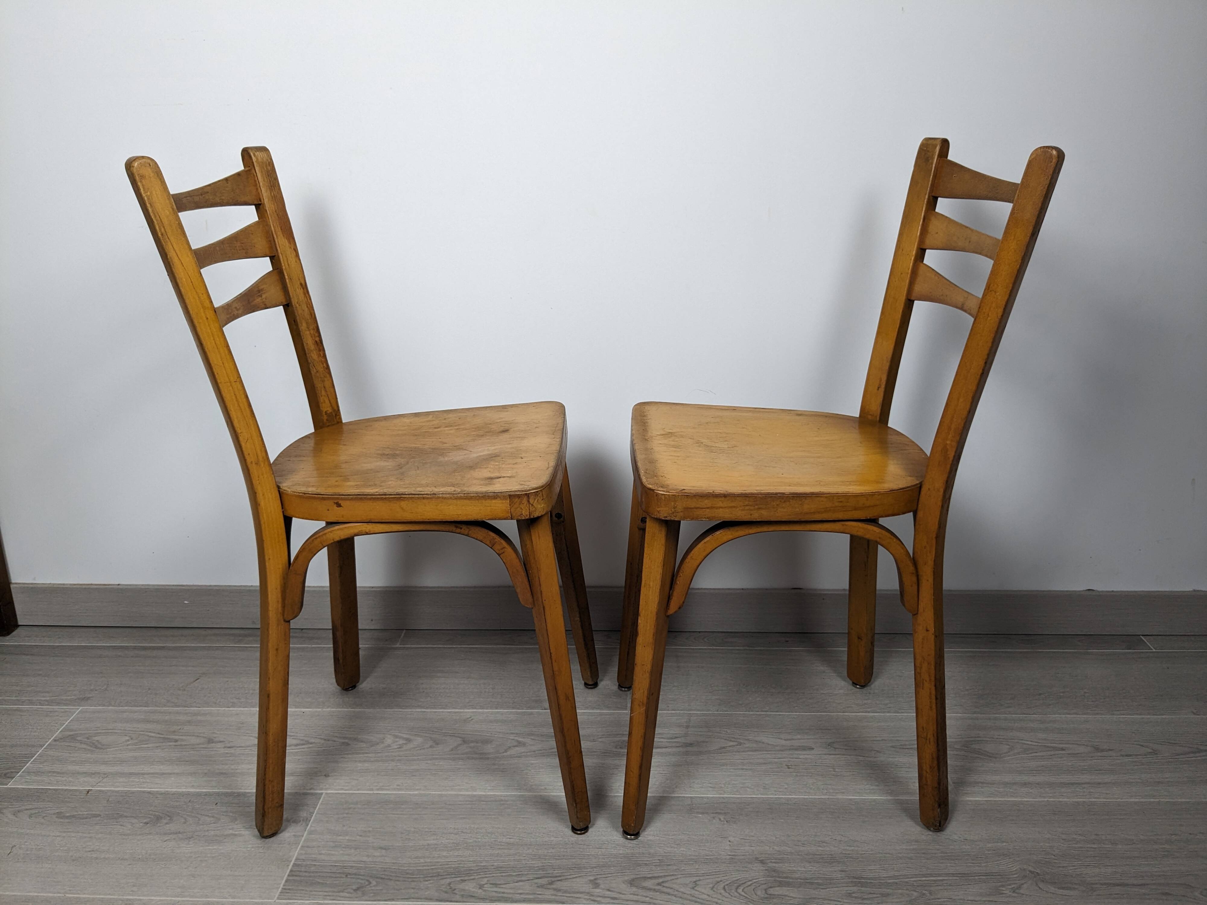 Pair of Baumann bistro chairs