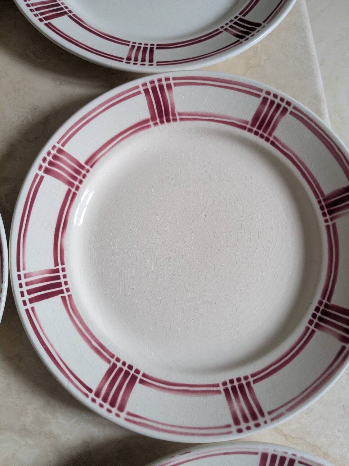 Six Badonviller dinner plates