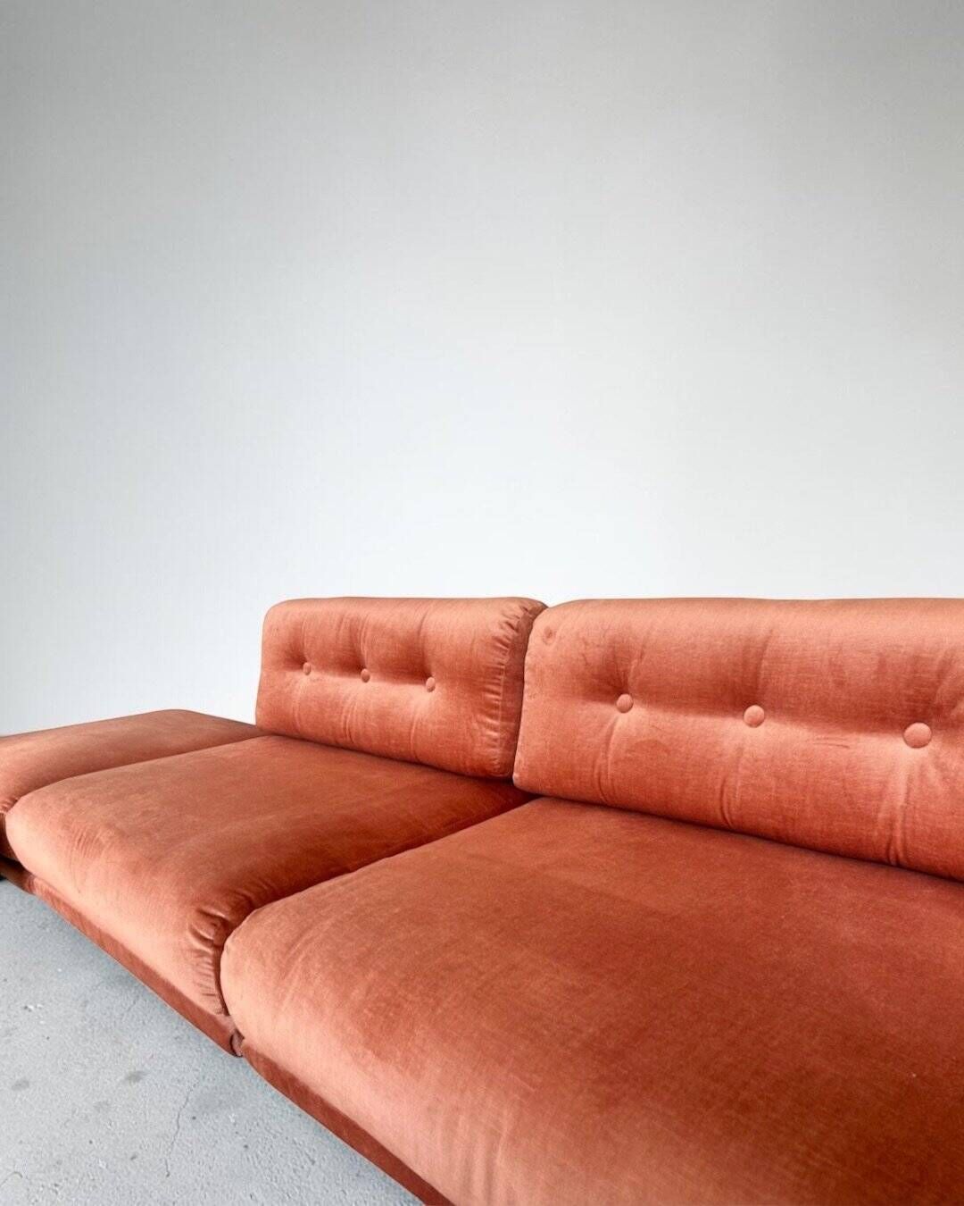 Canapé modulaire Salpol en velours Dralon (Bayer), Italie 1970