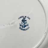 4 assiettes plates en terre de fer « Barbeaux » faience Clairefontaine