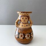 2 vintage ceramic candle holders, woman candle holder, country style, retro candle holder