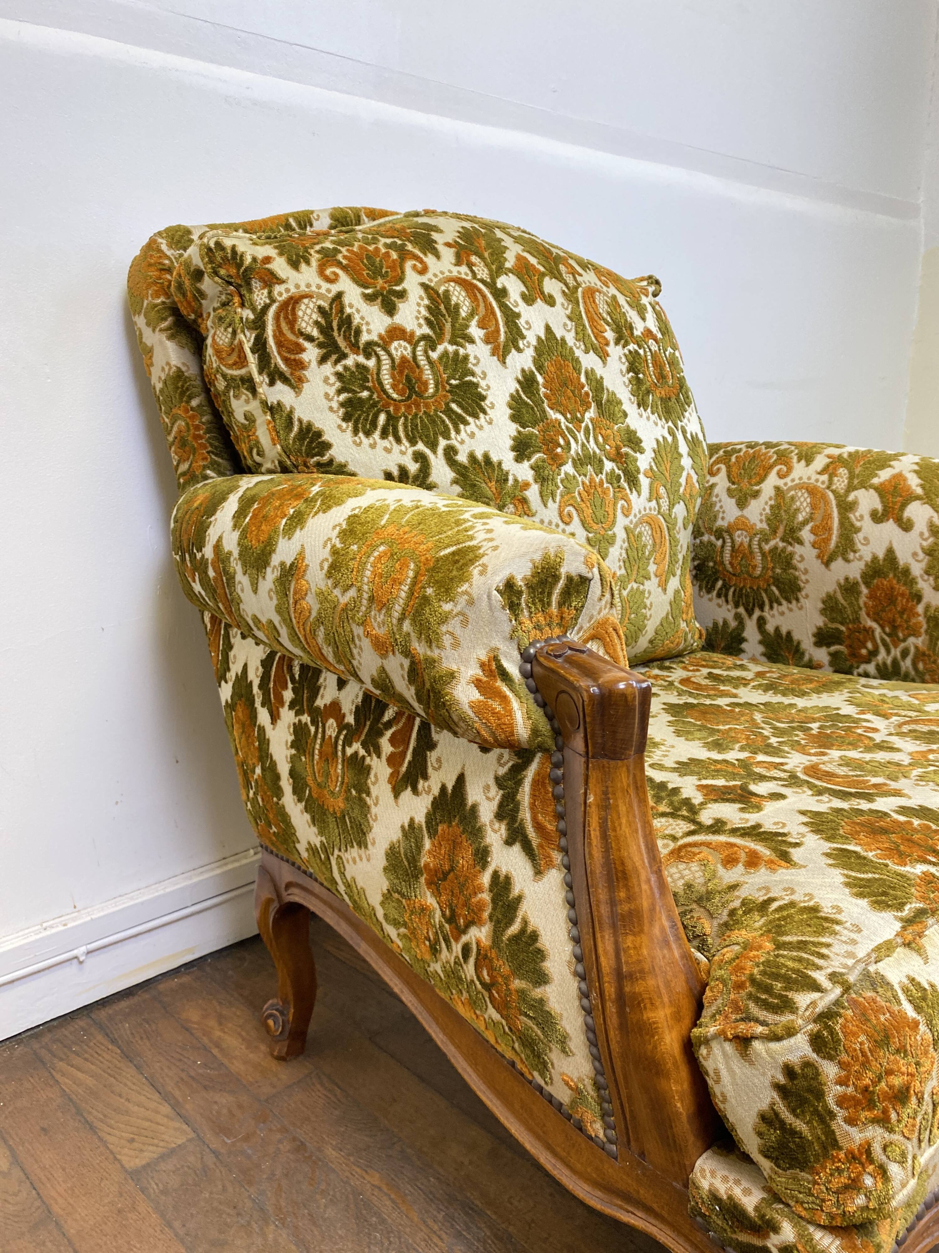 Vintage 50s bergere armchair