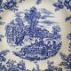 4 earthenware plates with floral and pastoral scene motif