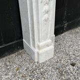 Louis XVI Style Fireplace in White Carrara Marble Circa 1880