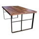 Handcrafted coffee table in exotic wood & folded steel - industrial