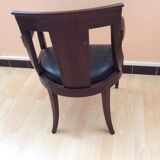 Office chair in wood and leather