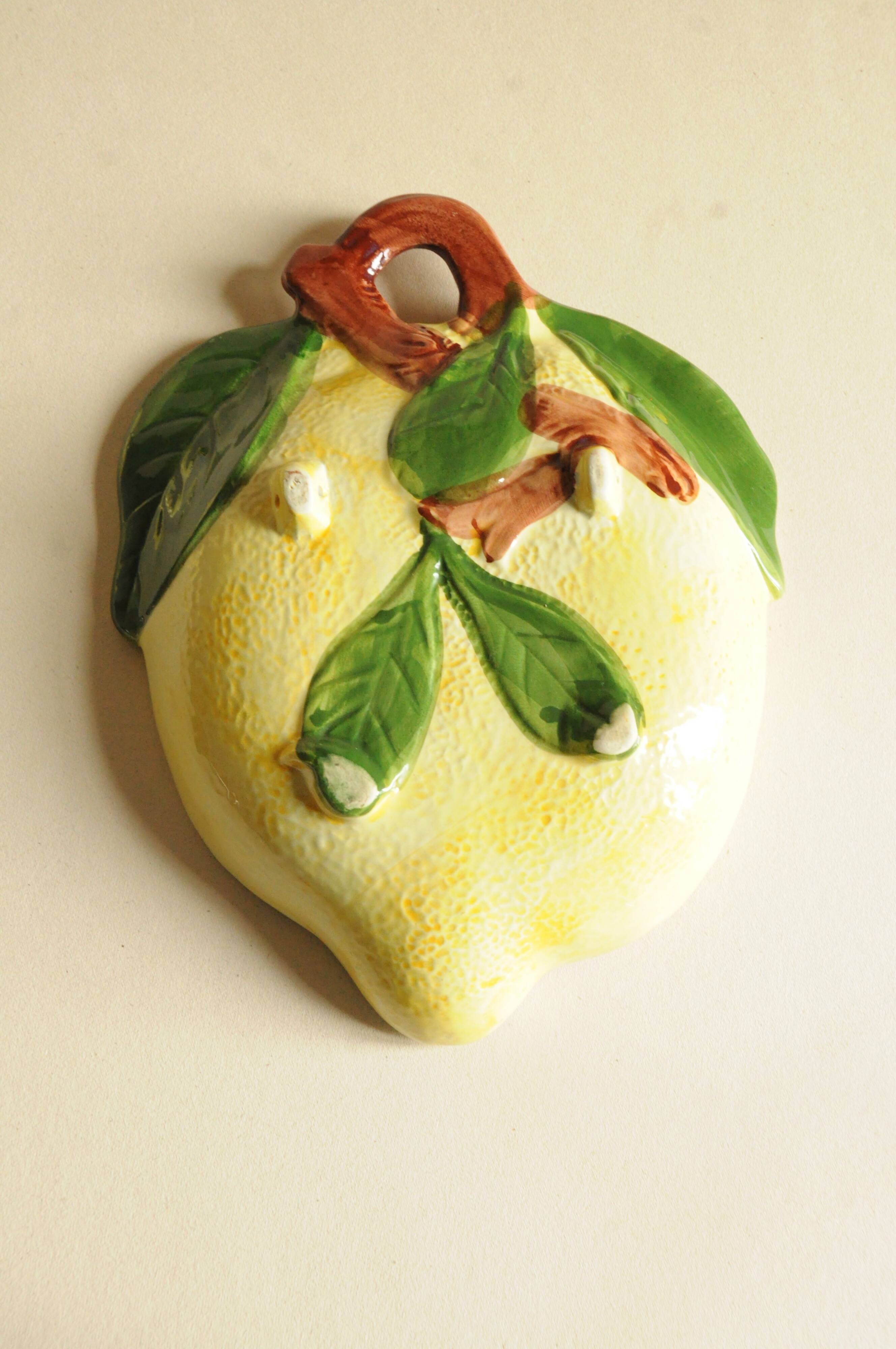 Lemon Barbotine Plate – Yellow Green Bowl – Mediterranean Dish