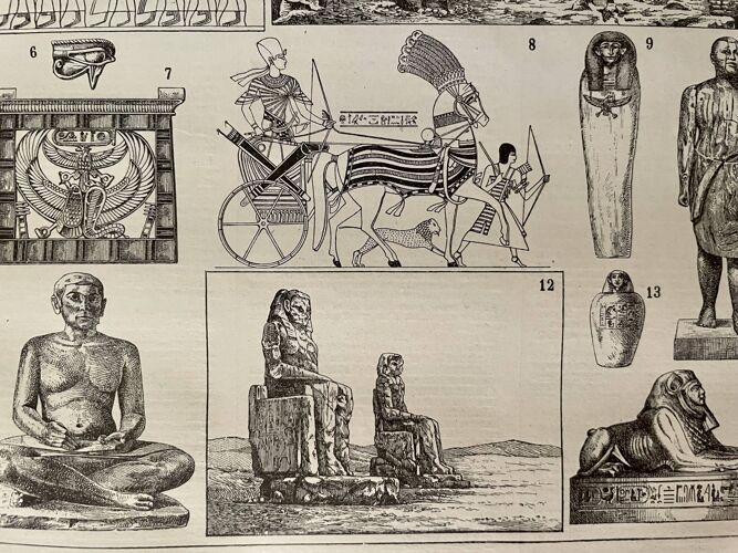 Lithographie sur l'art de l'Égypte de 1922