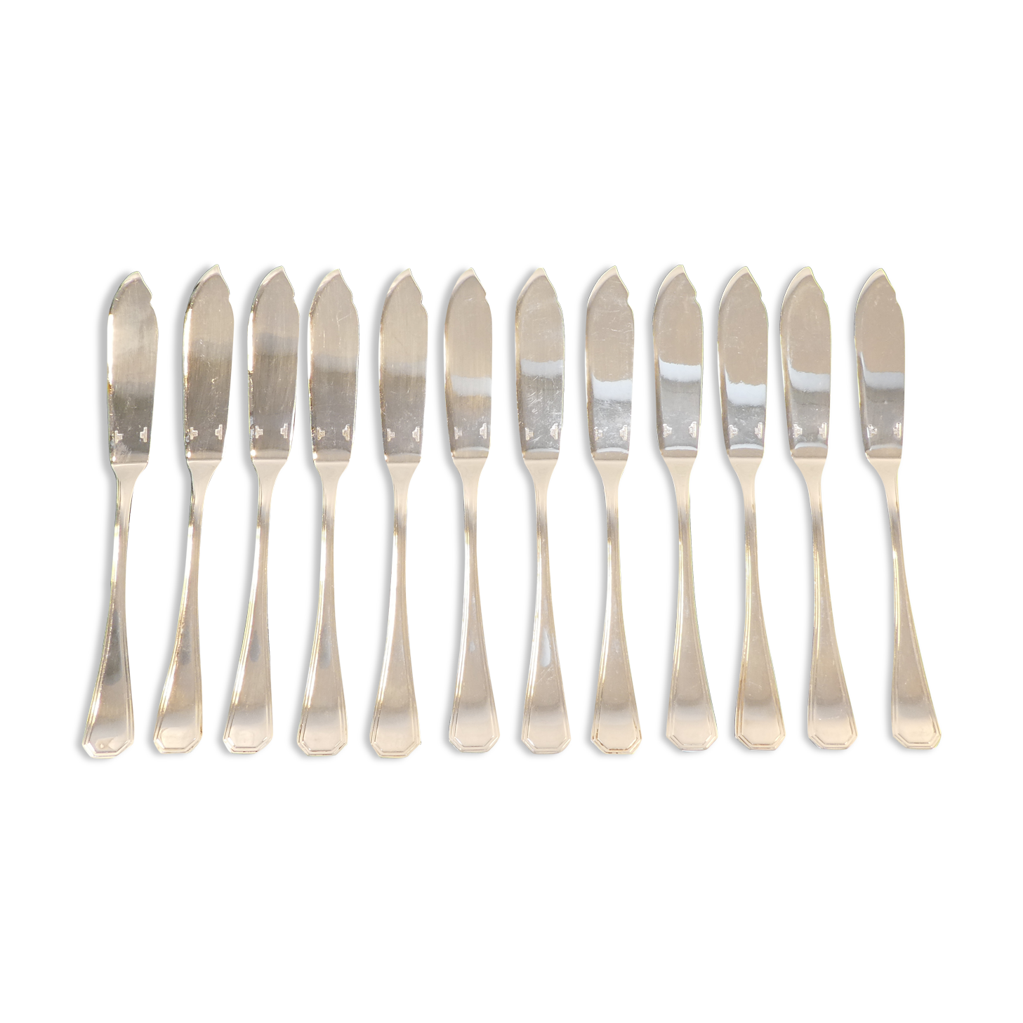 12 couteaux a poisson Christofle art deco modele america par luc lanel
