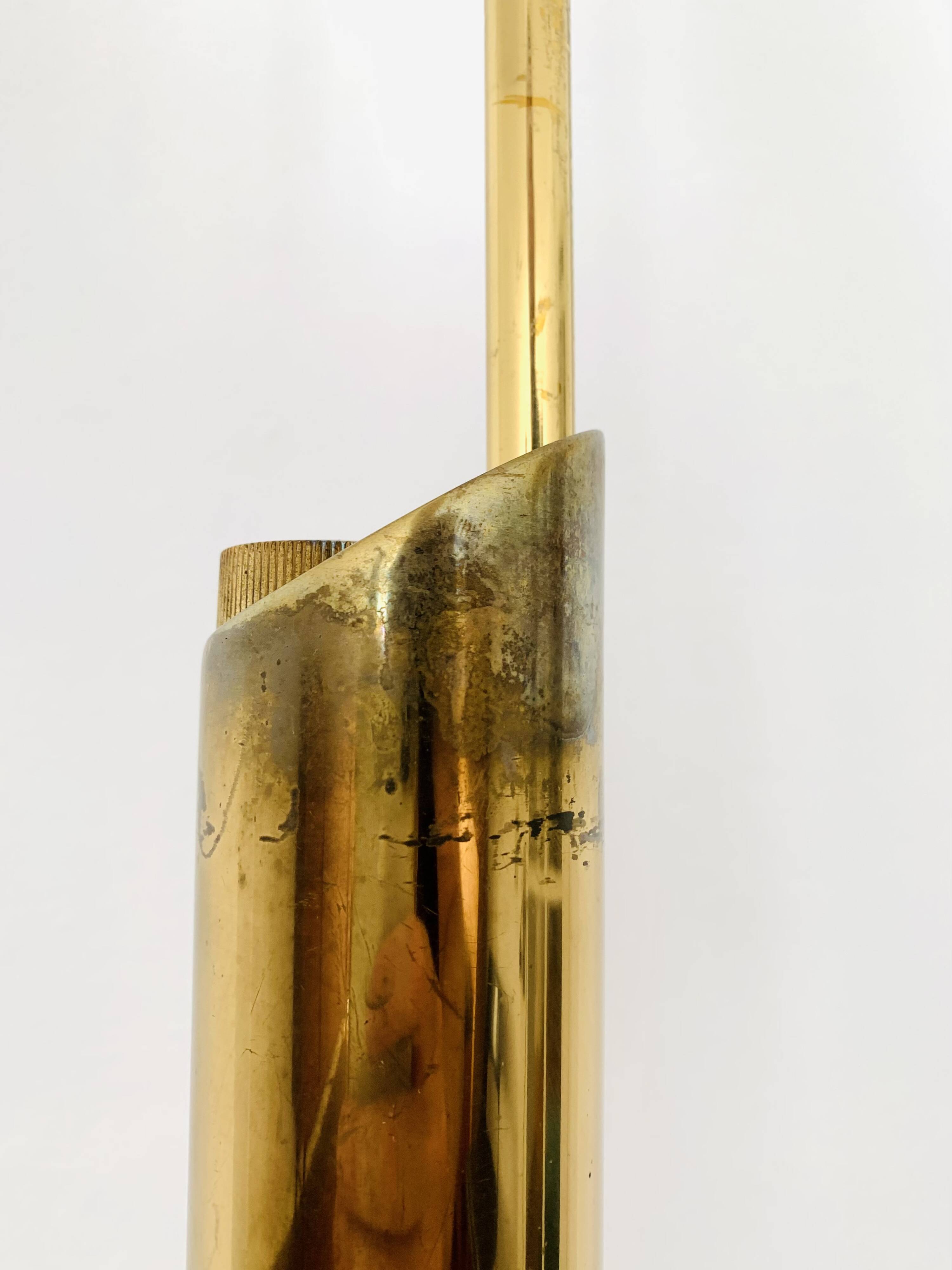 Adjustable 1970s Brass Floor Lamp by Florian Schulz