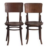 Paire de chaises style Thonet en bois courbé à dossier en planche cintrée – Europe centrale, vers 1920