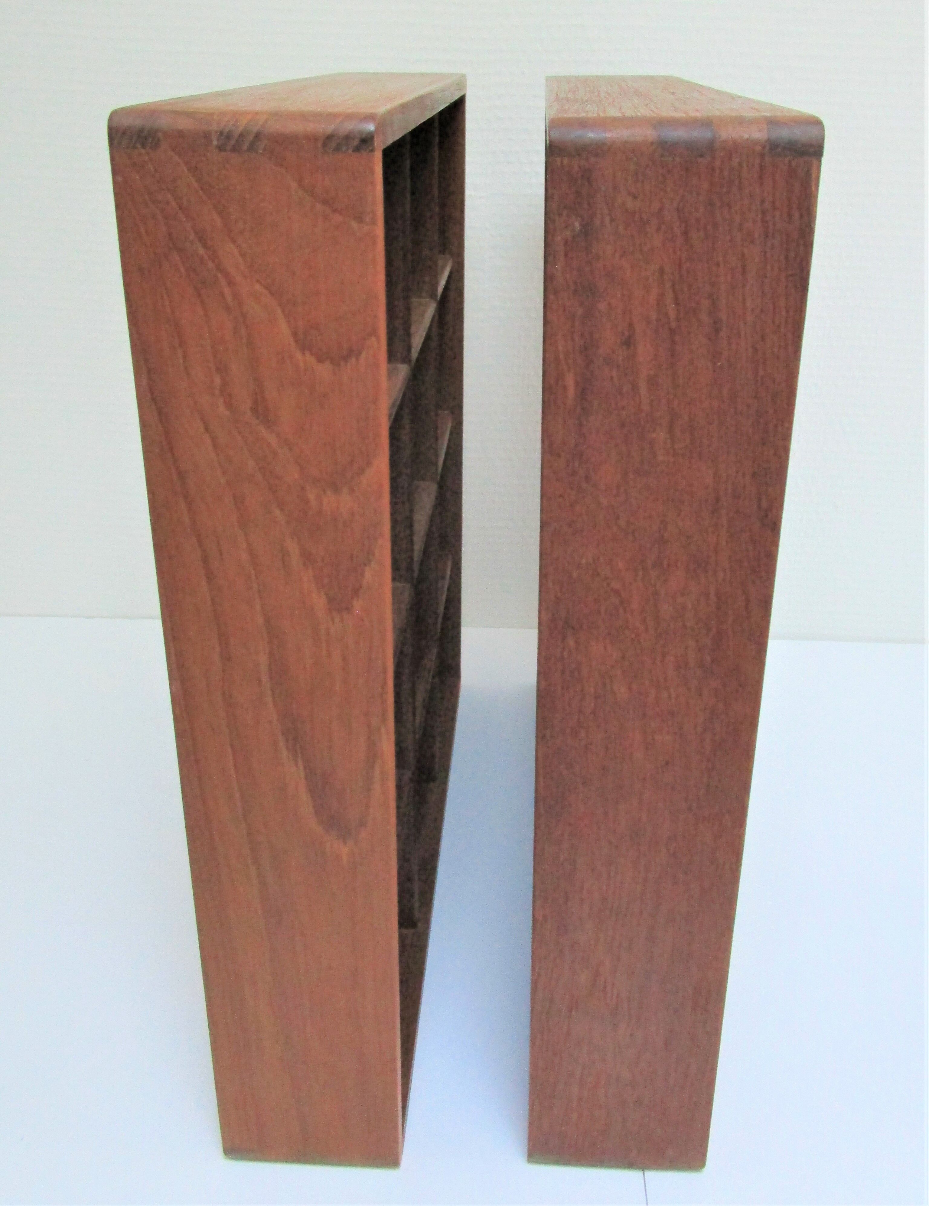 Two wall shelves with solid wood compartments design 80s
