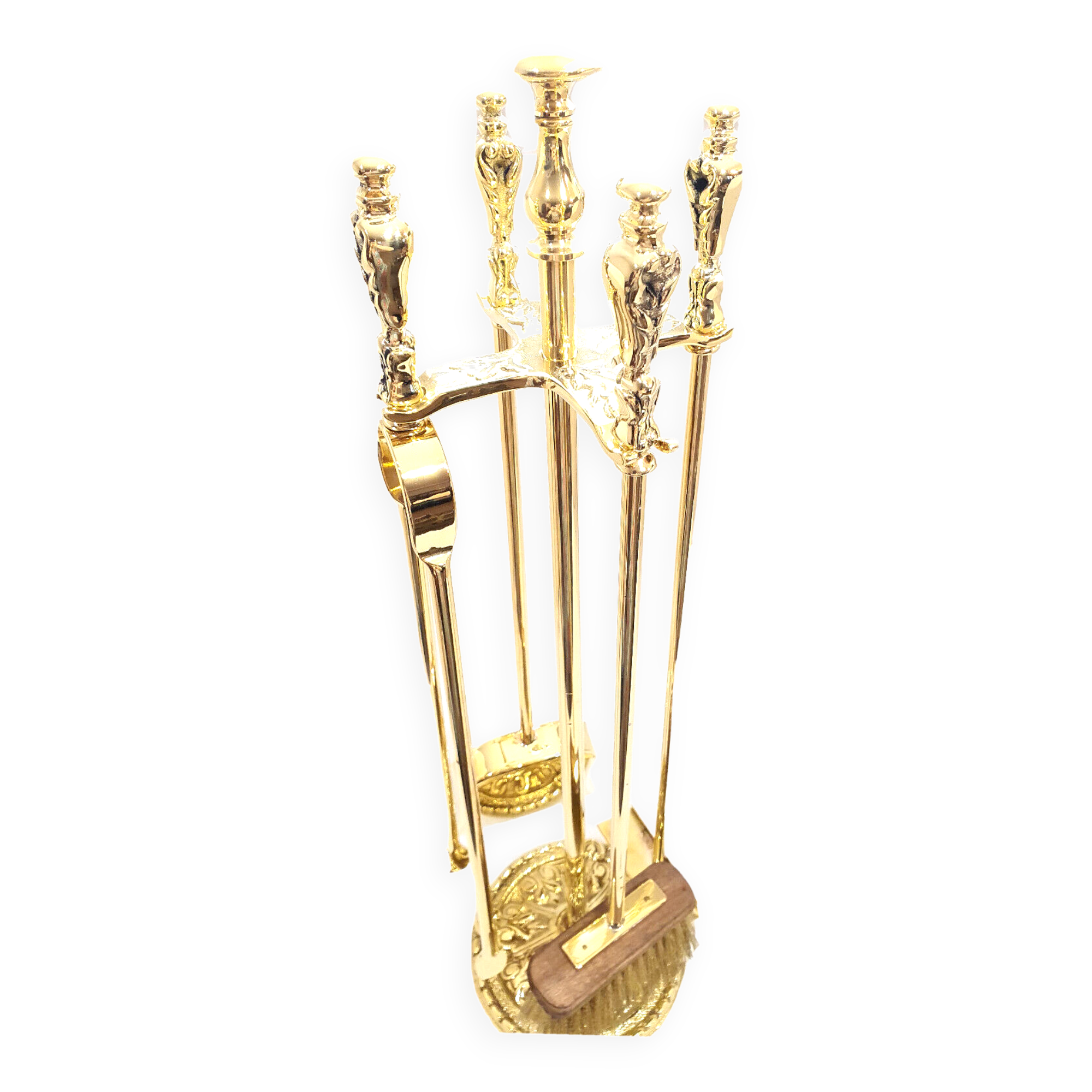 Solid brass fireplace servant 4 accessories