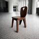 Brutalist retro chair in dark solid teak (several in stock!)