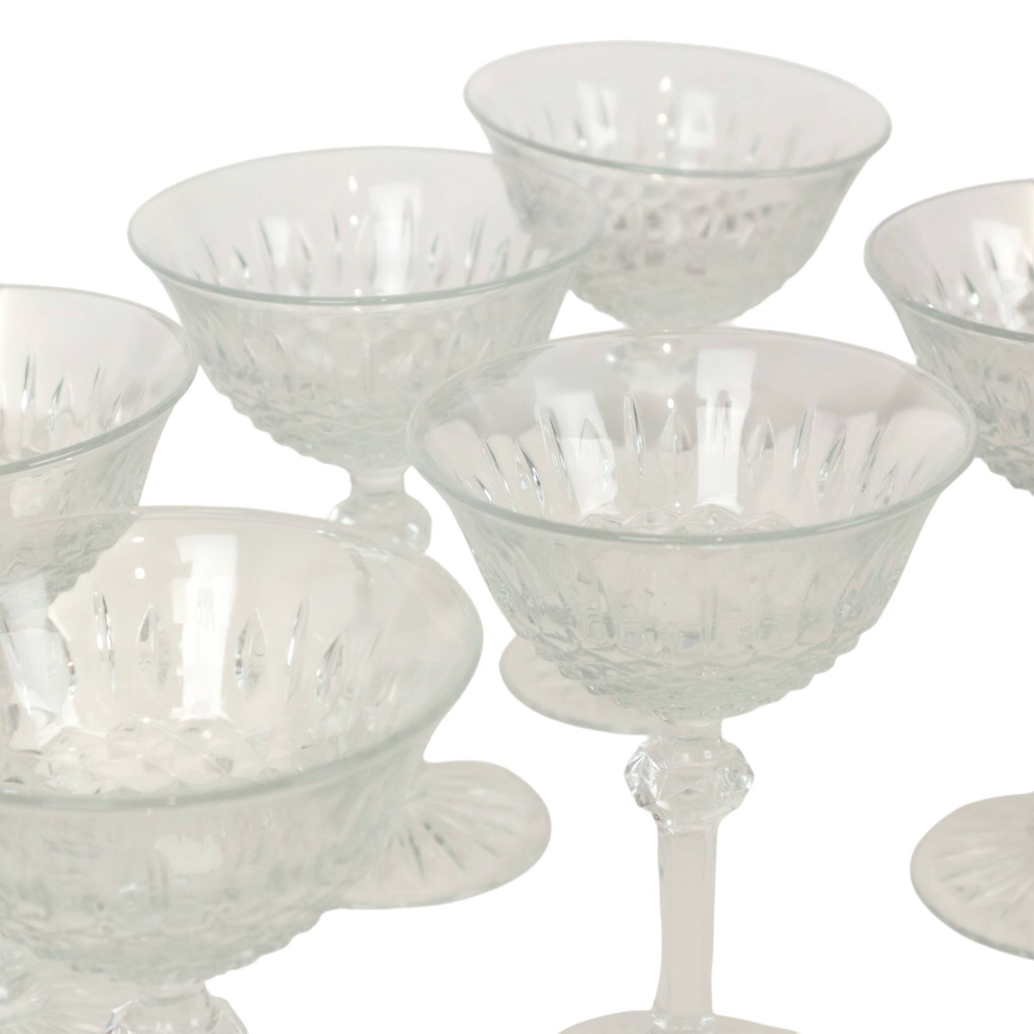 Set of 7 Regency Fidenza Crystal Champagne Glasses
