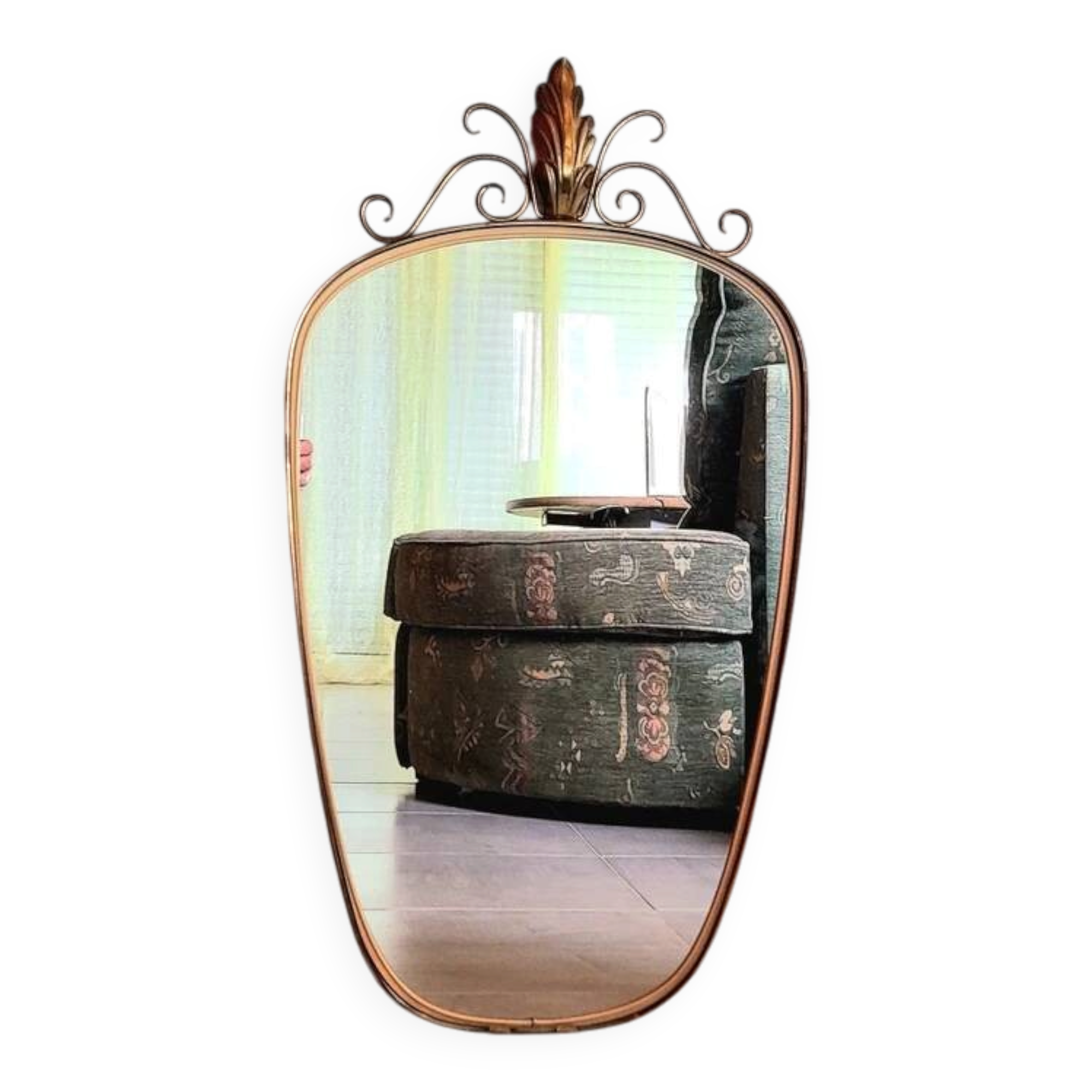 Golden Metal Rearview Mirror