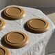 Set of 8 dark orange stoneware dessert plates Longchamp D19.5