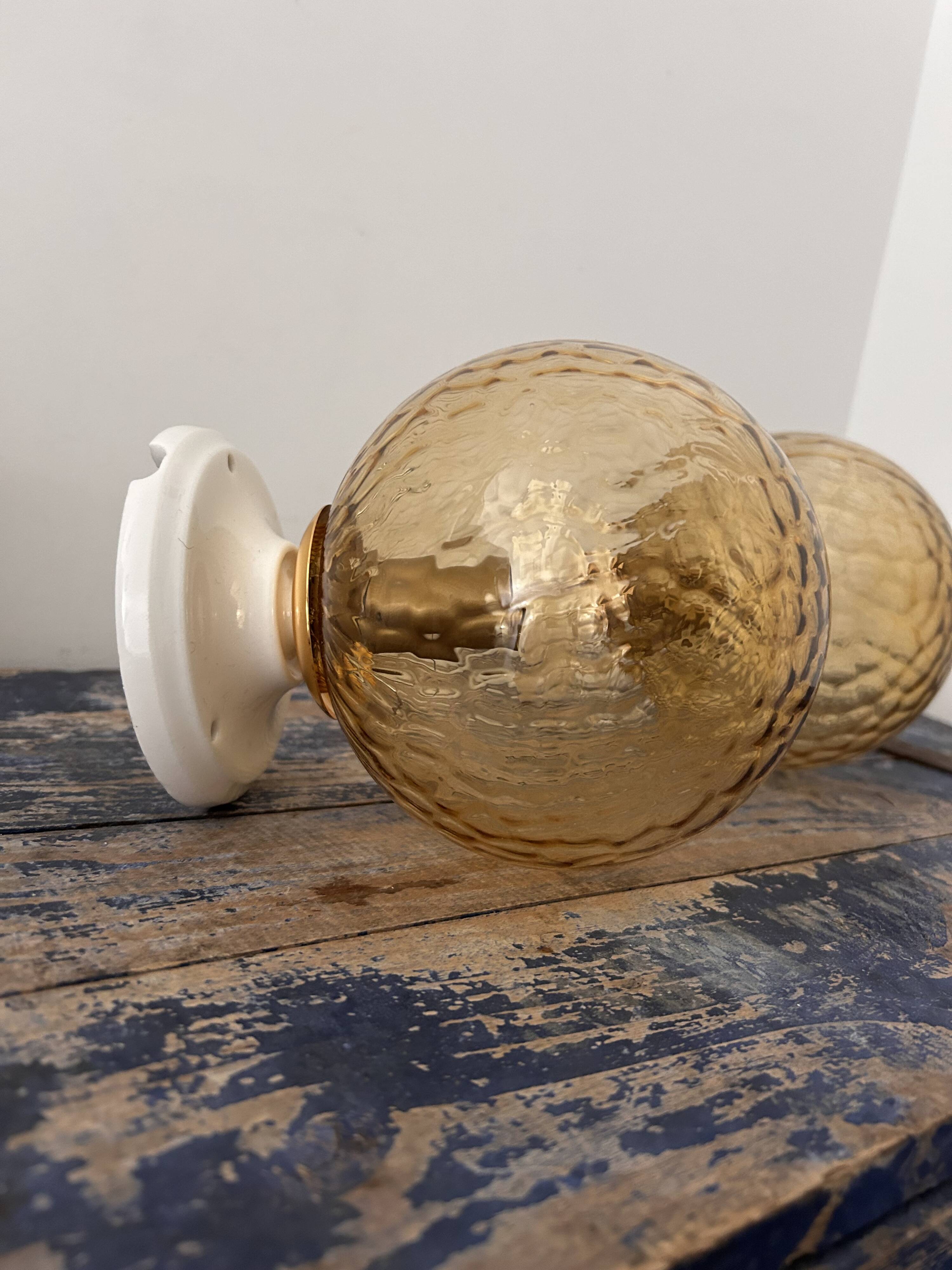 Pair of vintage globe wall lights
