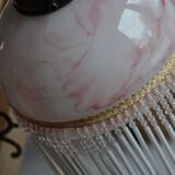 Opaline wall light with ceramic and glass pendants