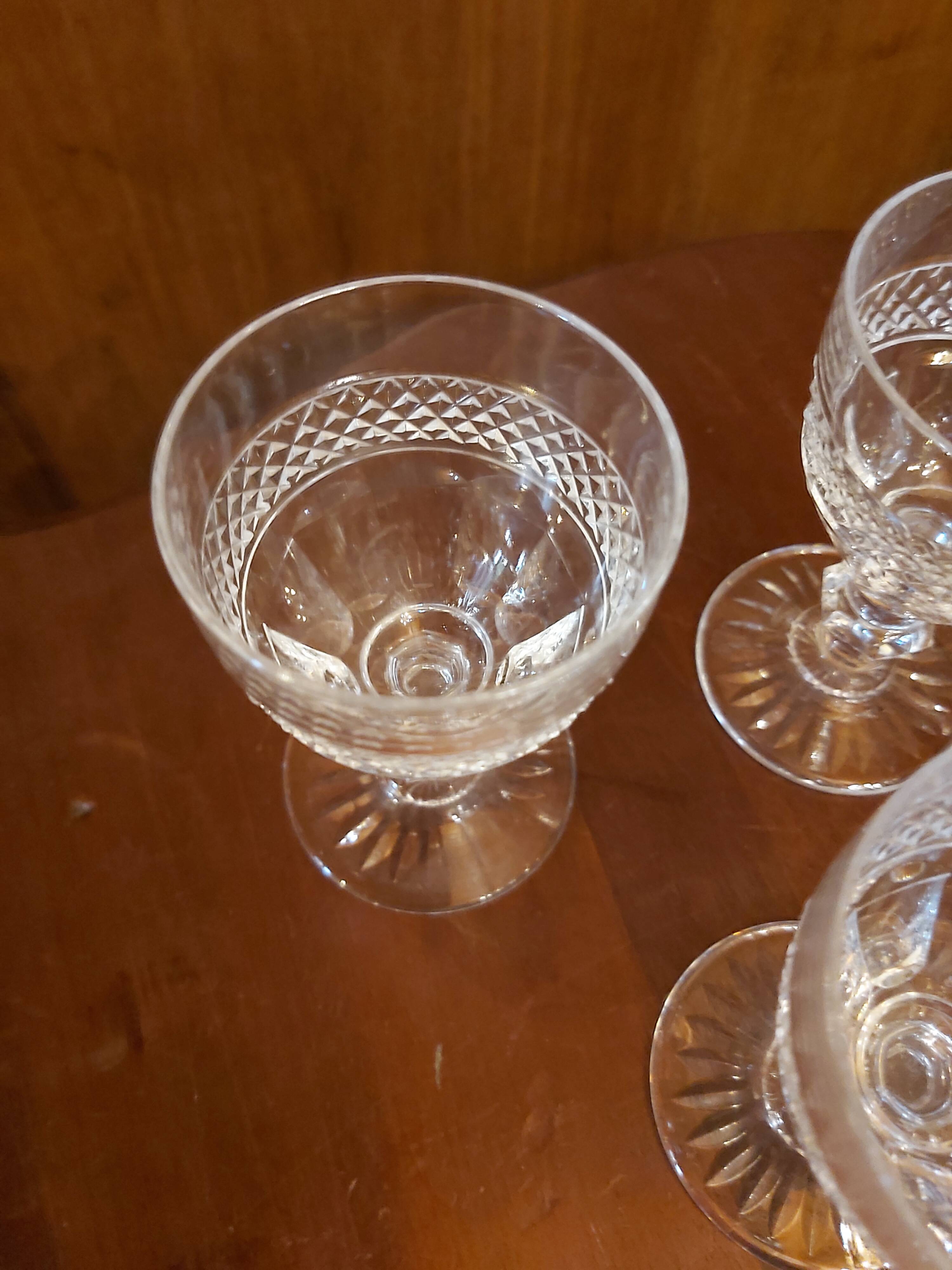 6 glasses of crystal white wine Saint Louis Trianon h 9.8 cm