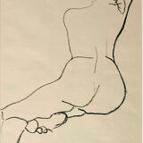 Nude back Framed drawing