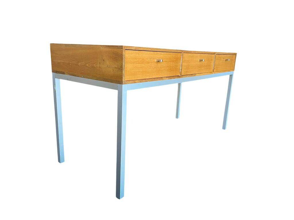 Console/table d'appoint vintage en bois avec structure en métal