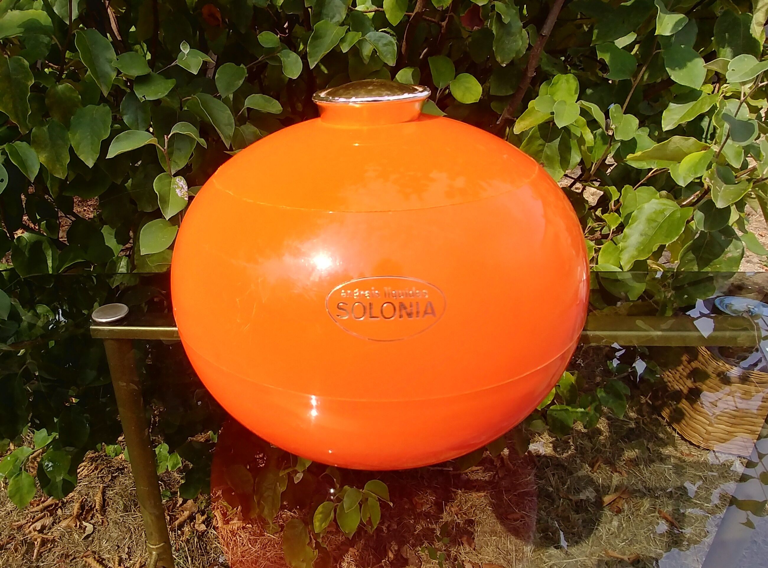 Ice bucket shape orange ball advertising "solonia" vintage 70s