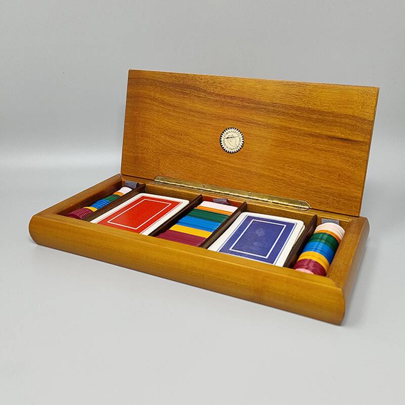 1980s Original Gorgeous Playing Cards Box by Piero Fornasetti in Excellent condition. Made in Italy