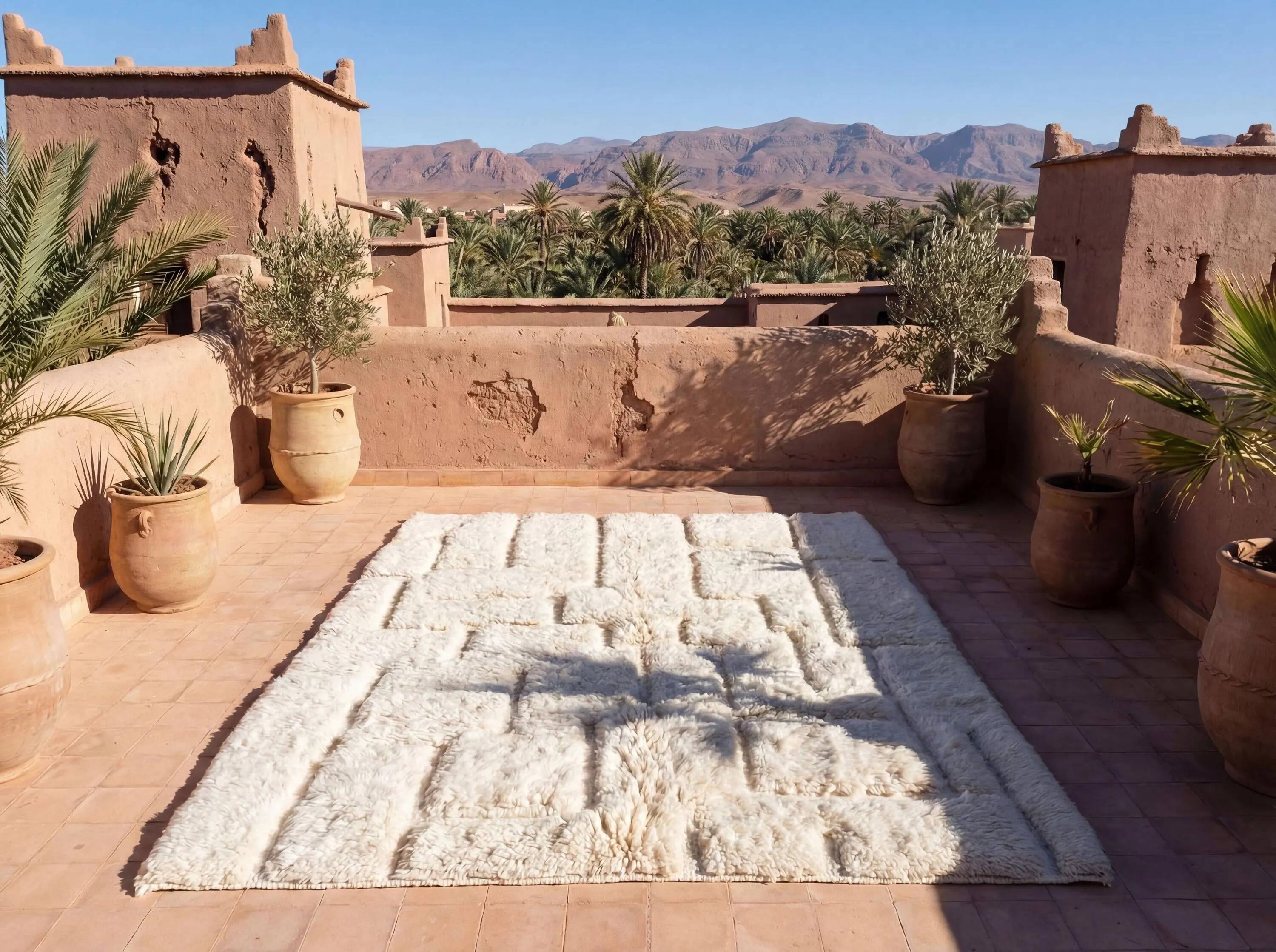 Moroccan handwoven wool rug, 250x150 cm, traditional style.