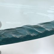 Vintage Italian wood and glass coffee table from 70s
