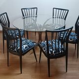 Rare 1970s round glass table