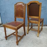 Set de 4 chaises style Louis XVI cuir