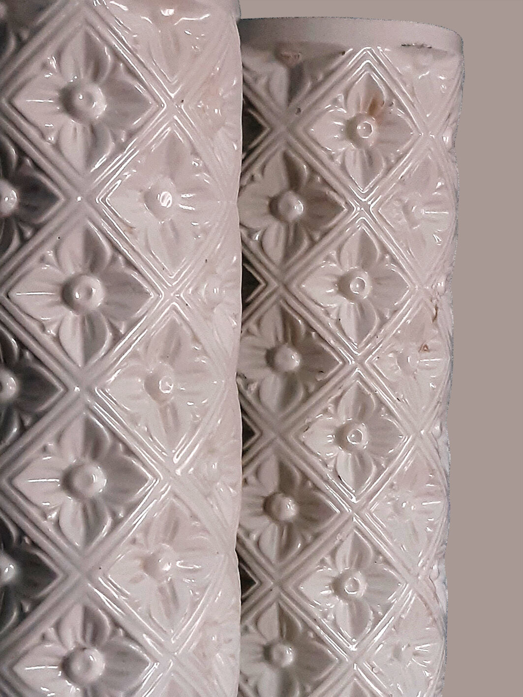 Pair of white Manises pottery vases, 1950s