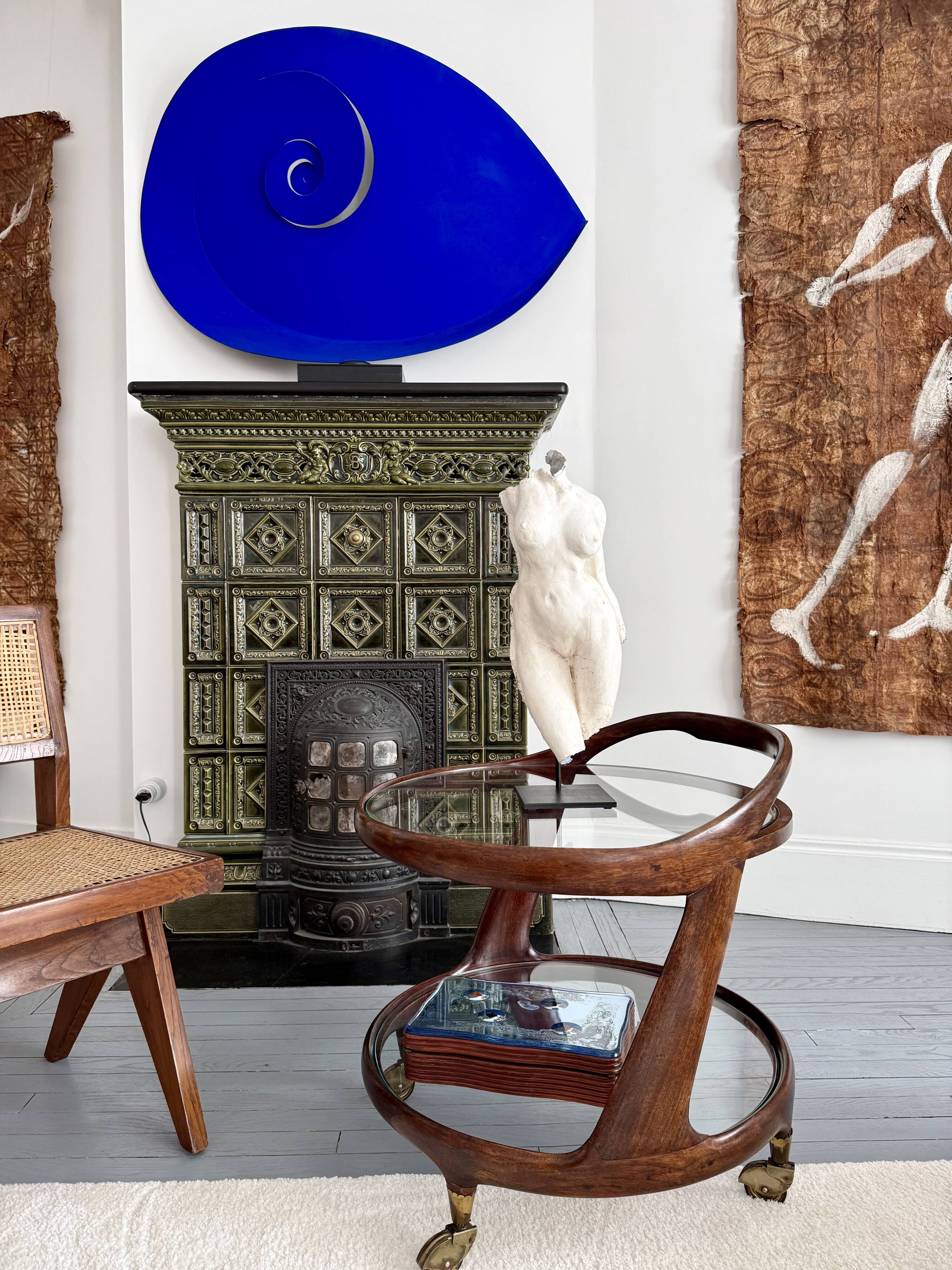 Cesare Lacca rolling coffee table service trolley