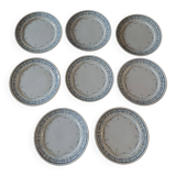 Set of eight flat plates, ironstone, Géon Rouard, Lille decoration, years.