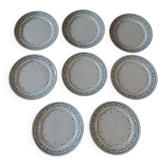 Set of eight flat plates, ironstone, Géon Rouard, Lille decoration, years.
