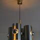 Hanging lamp 4 brushed metal lights space age 70s