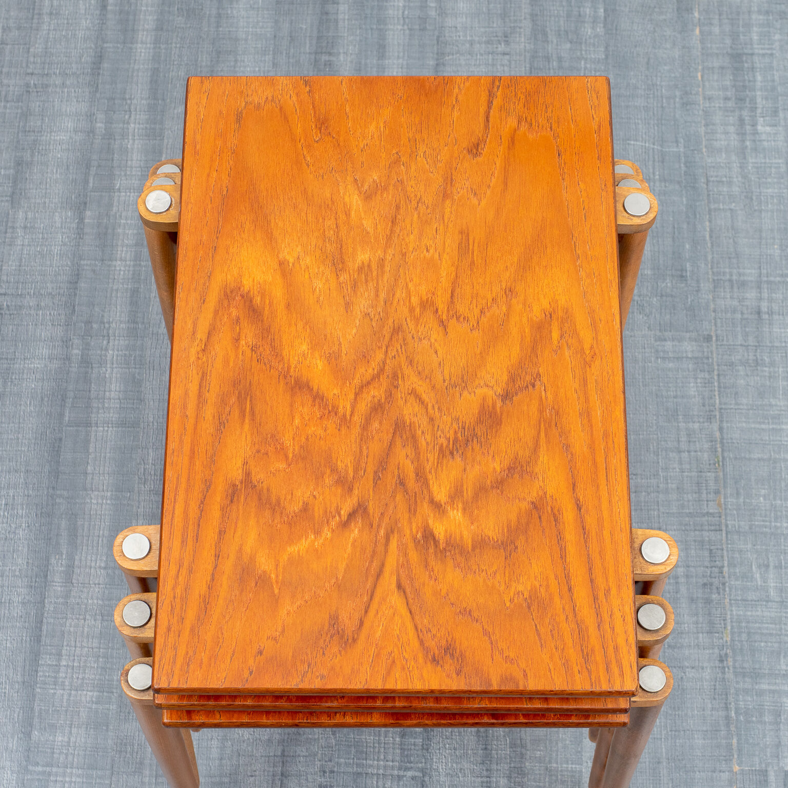 Set of three tables gigognes years teak, Edition Opal, Vintage