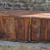 Closed bed chest bench Breton, solid oak pegged wood, nineteenth century