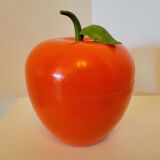 Seau à glace glaçons vintage années 70 pomme orange Somm Paris