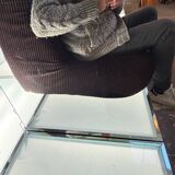 Pair of brown corduroy armchairs