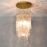 Murano glass and brass spiral chandelier, Italy, 1970s