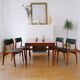 4 chaises vertes danoises estampillées
