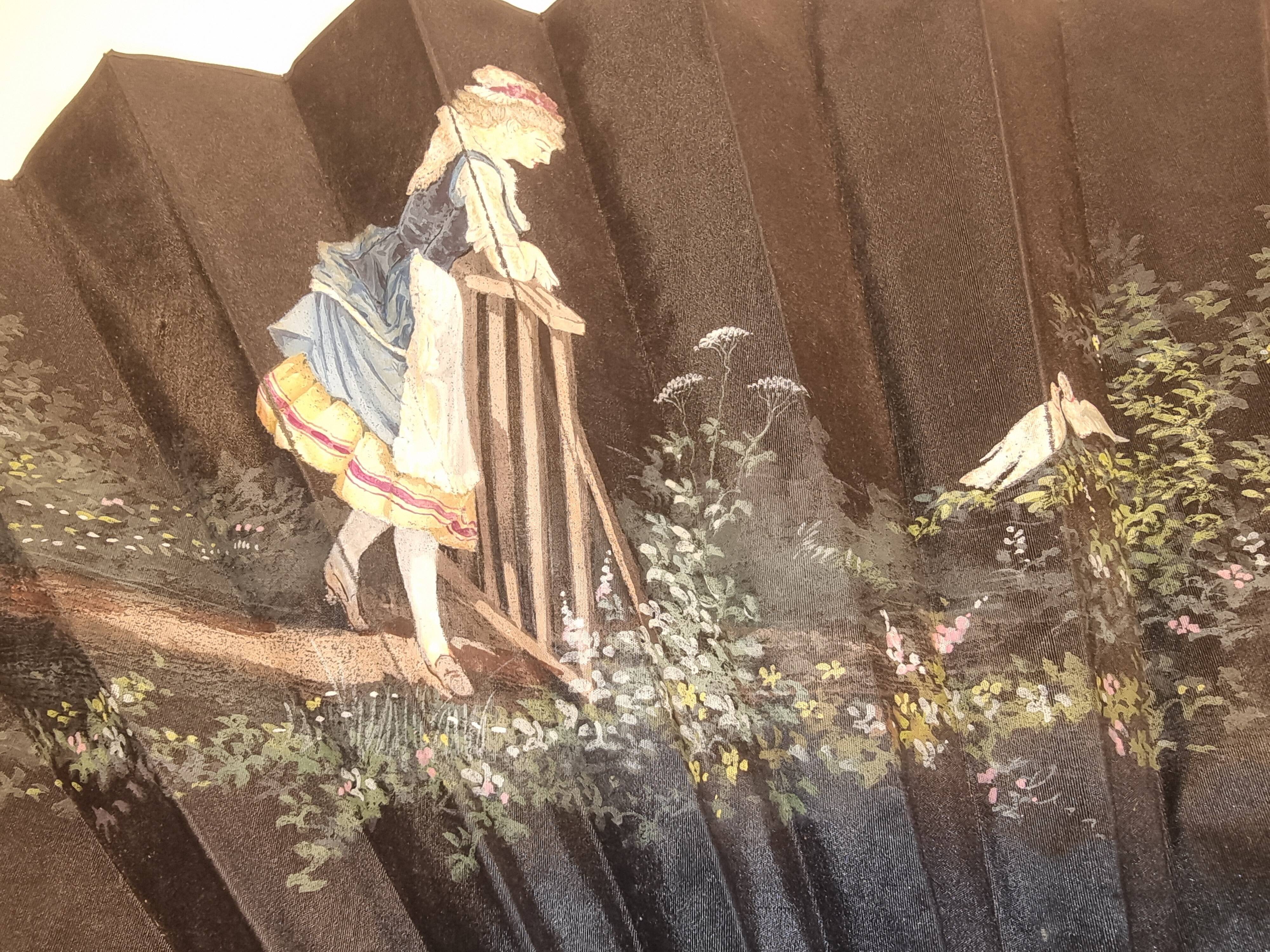 Eventail ancien en soie