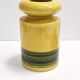 Set of Three Postmodern Blue and Yellow Glazed Vase and Bottles by Parravicini