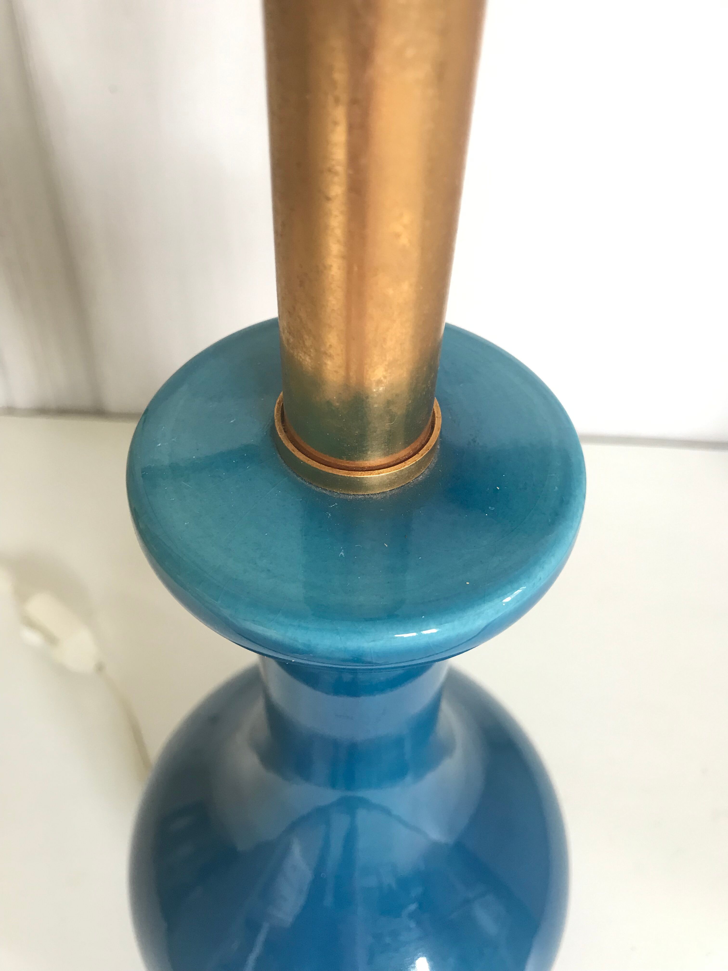 Vintage enamelled ceramic lamp