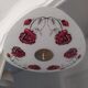 Vintage 1960s brass and glass pendant light with rose decor